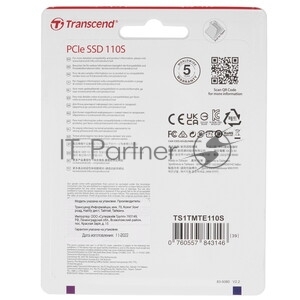 Накопитель SSD Transcend SSD MTE110S, 2048Gb, M.2(22x80мм), NVMe, PCIe 3.0 x4, 3D TLC, R/W 2500/1700Mb/s, IOPs 200 000/250 000, TBW 800, DWPD 0.2 (12 мес.)