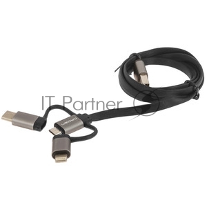 Кабель Crown USB - Lightning CMCU-012L черный