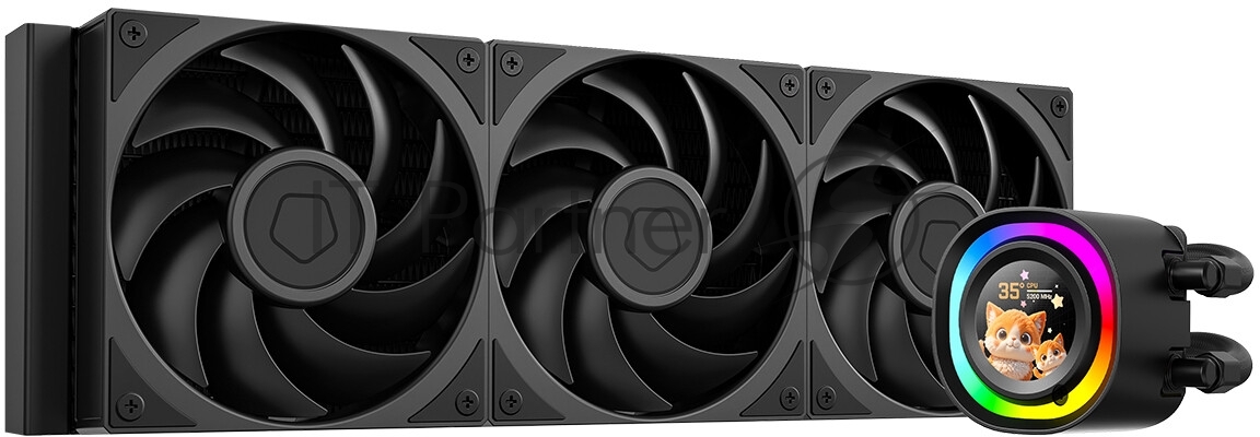 Система жидкостного охлаждения ID-Cooling FX360 LCD PE (Soc 1851/1700/1200/115X/AM5/AM4, 3x120мм fan, 2450rpm, 34.3 дБ, 350W, PWM 4-pin, Al+Cu) (FX360 LCD PE)