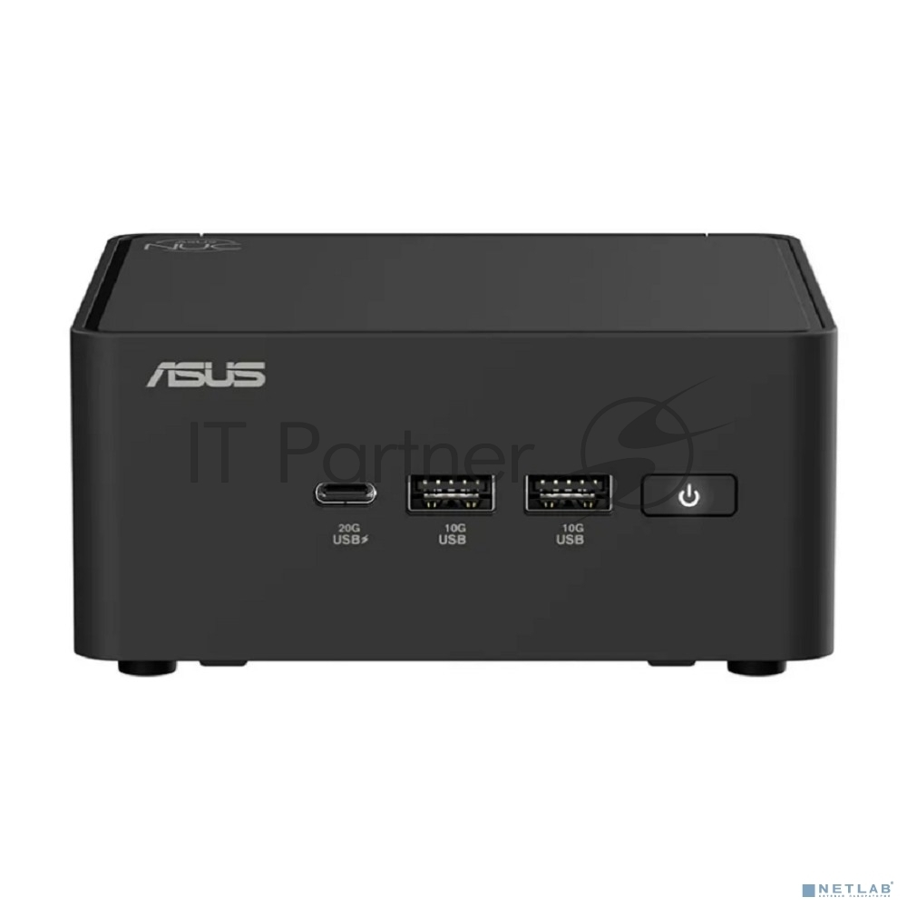 Платформа системного блока Nettop ASUS NUC Model: NUC15CRH, Intel Core 3 Processor 100U, 2xDDR5-5600 SO-DIMM supp, Intel Graphics, Wi-Fi 7, BT v5.4, 3xUSB 3.2 Gen2, 1xUSB 2.0, 1xUSB 3.2 Gen2 Type-C + 2xT-bolt (incl. DP 2.1 and USB4), 2xHDMI 2.1, 1xRJ45 LAN, 1xDC-in, Supp:128Gb~8TB M.2 2280 NVMePCIe5.0 x 4 SSD or 128Gb~8TB M.2 2280 NVMePCIe4.0x4 SSD+128Gb~2TB M.2 2242 NVMePCIe4.0x4 SSD, 19VDC, 6.32A, 120W Adapter, W/O OS, ASUS LOGO, черный