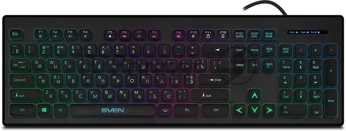 Клавиатура SVEN KB-C7500EL проводная, USB Type-A, чёрный