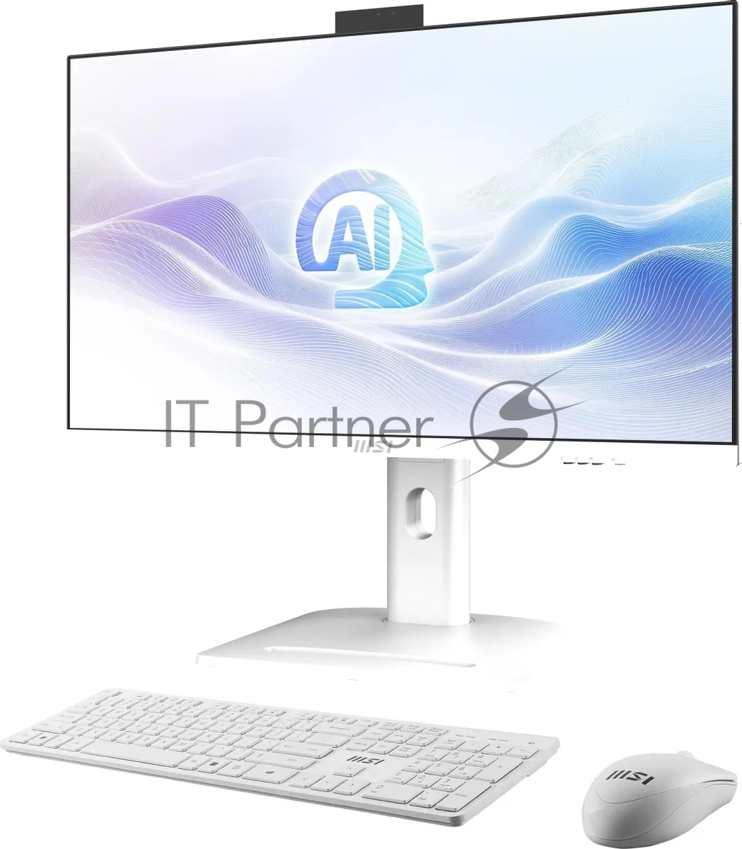 Моноблок MSI Modern AM273QP AI 1UM-095XRU 27" WQHD Core Ultra 7 155H (1.4) 16Gb SSD1Tb Graphics CR без ОС 2.5xGbitEth WiFi BT 120W клавиатура мышь Cam белый 2560x1440