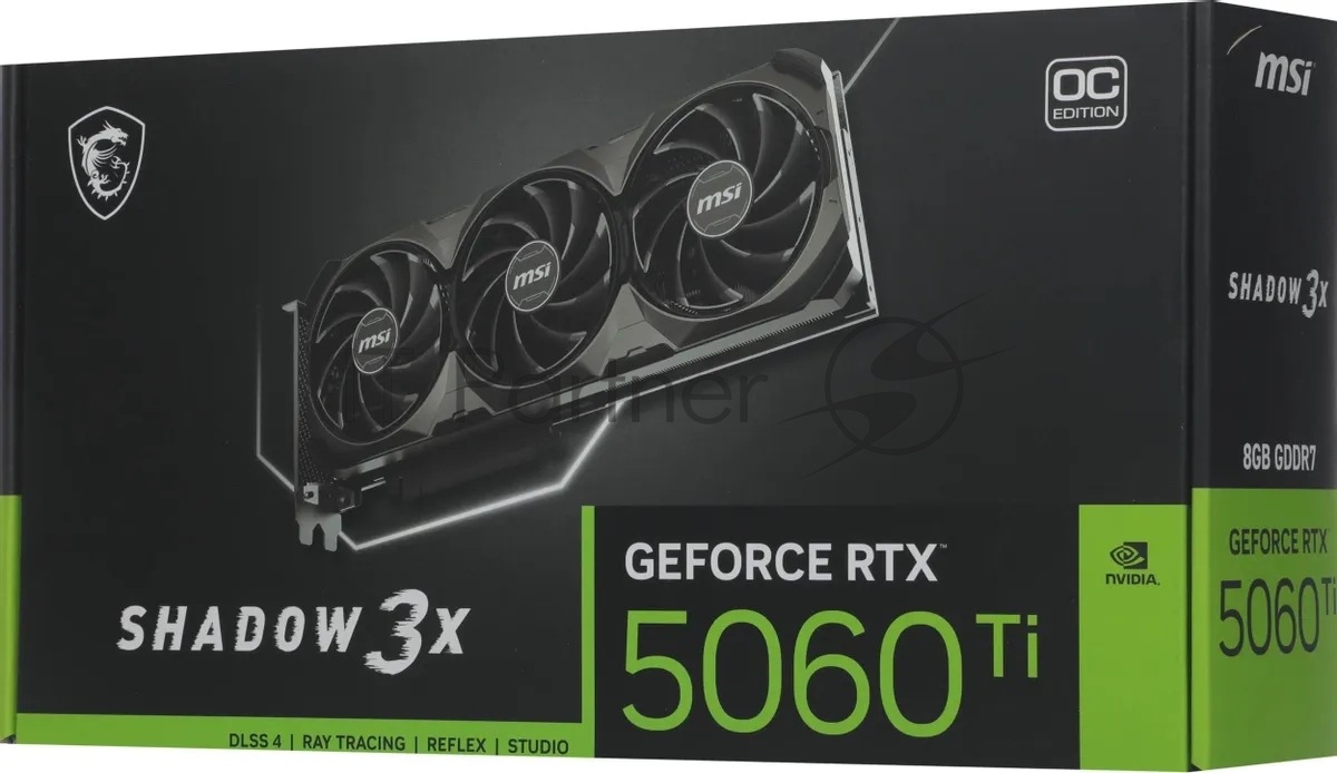 Видеокарта MSI RTX 5060Ti SHADOW 3X OC CLASSIC 8Gb GDDR7 128bit 3xDP HDMI 3FAN RTL