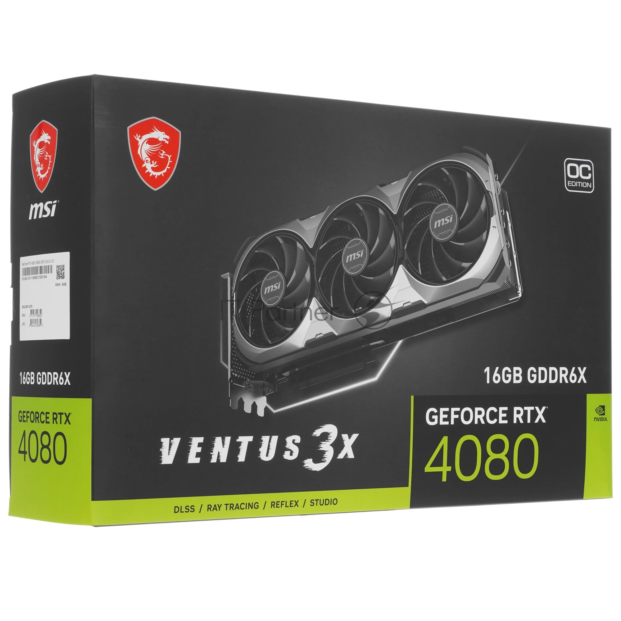 Видеокарта MSI RTX4080 VENTUS 3X E OC 16GB GDDR6X 256bit 2xDP 2xHDMI 3FAN RTL