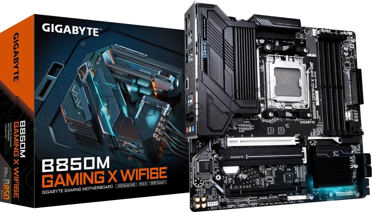 Материнская плата MSI B850M GAMING WIFI6E, AM5, AMD B850, 2xDDR5, 4xSATA, 2xM.2 (PCIe 5.0/4.0), 1xPCIe 4.0 x16, 1xPCIe x1, 1xHDMI, 1xDP, 1x2.5Gb LAN, Wi-Fi 6E, Bluetooth 5.3, 1xUSB-C 10Gbps, 3xUSB-A 10Gbps, 3xUSB-A 5Gbps, 2xUSB-A 2.0, 3x3.5 мм, 7.1, чёрный/серебристый, mATX