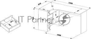 Стол компьютерный Сокол СПм-25 Л столешница ЛДСП белый 145x74x81 см (00-00010611)