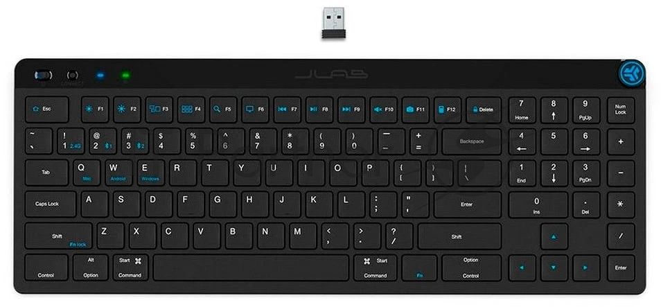 Клавиатура JLab JBuds Keyboard беспроводная, Bluetooth, радиоканал, чёрный