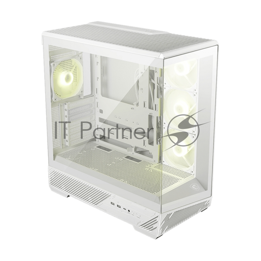 Компьютерный корпус MSI MAG PANO 130R PZ White 2xUSB 3.2 Gen 1, 1xUSB 3.2 Gen2 Type-C, 3x120мм ARGB Reverse Blade Fan, 1x120мм ARGB Fan, 1 to 3 Fan PWM Splitter, Tempered Glass Window