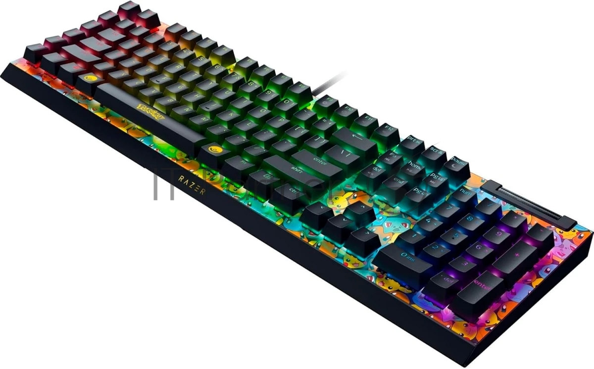 Клавиатура Razer BlackWidow V4 X Green Switch Pokemon Kanto Starters Edition проводная, USB Type-A, желтый