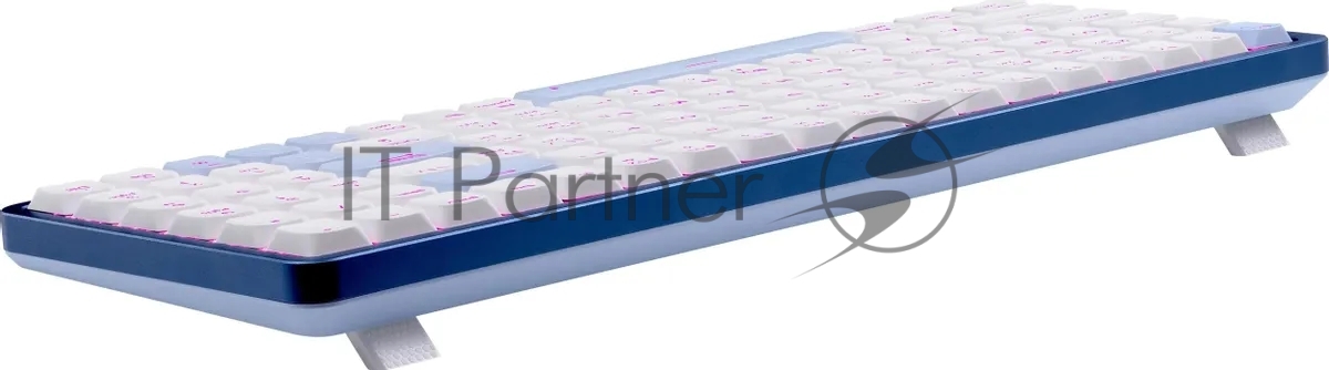 Клавиатура Redragon Eva Pro гибридная, USB Type-A, Bluetooth, радиоканал, белый/синий