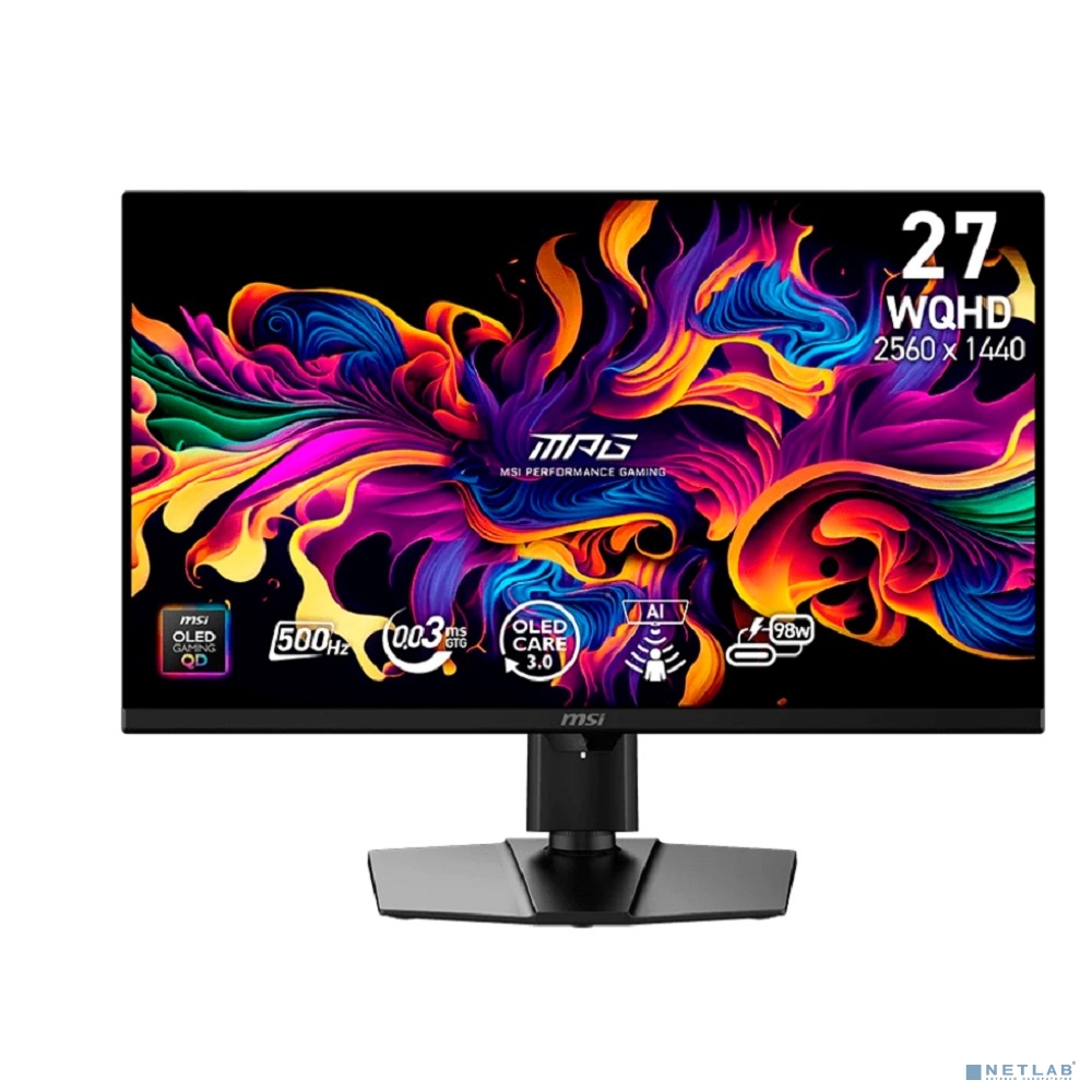 MSI 26.5" MPG 271QR QD-OLED X50 черный {QD OLED LED 2650x1440 500Hz 16:9 матовая 1500000:1 250cd 178/178 HDMI DisplayPort HAS Pivot}
