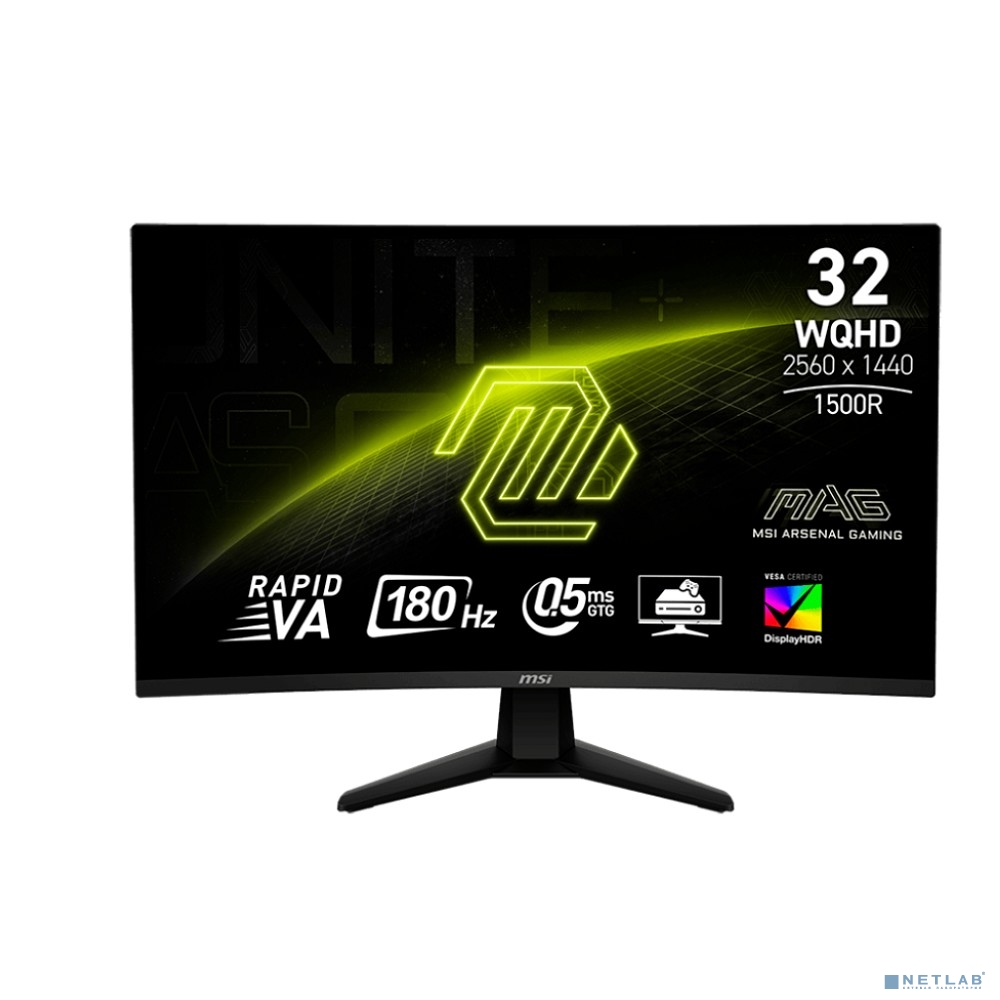 MSI MAG 31.5" 32CQ6F {VA Curved 2560x1440 180Hz 0.5ms 400cd HDMI DisplayPort}