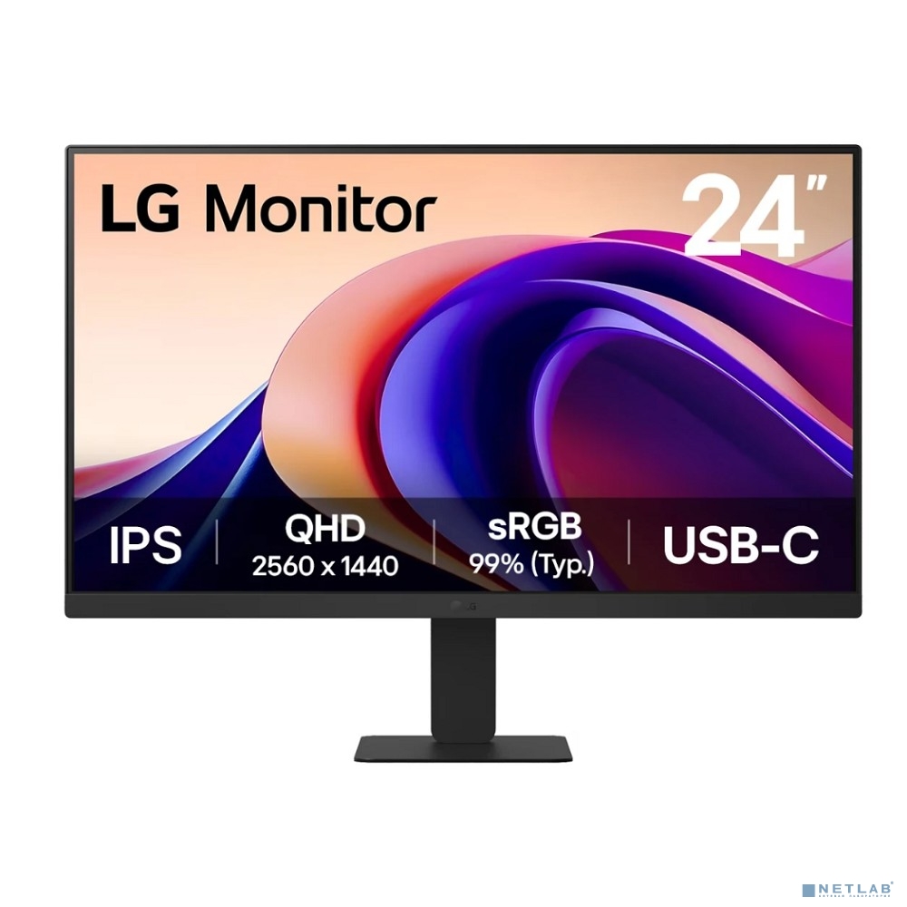 LCD LG 23.8" 24U631A-B UltraFine черный {IPS 2560x1440 100Hz 16:9 матовая 1000:1 250cd 178/178 HDMI USB 3.6кг}