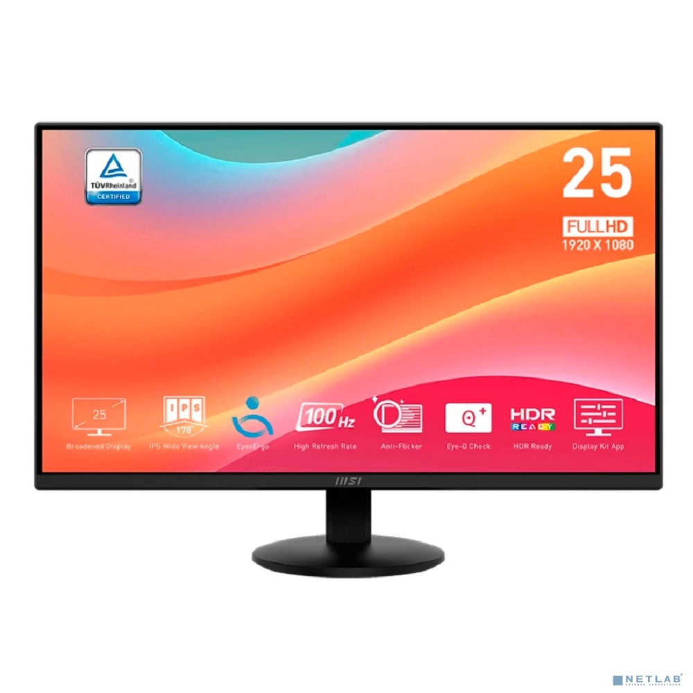 MSI PRO 24.5" MP252L {IPS 1920x1080 100Hz 4ms 250cd HDMI DisplayPort Tilt External}
