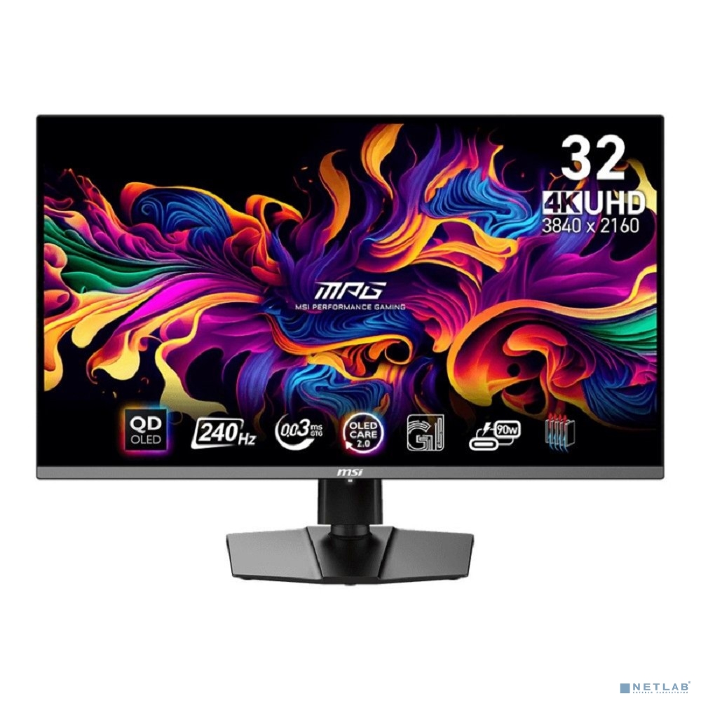 Монитор 31.5" MSI MPG 321URX QD-OLED Black (QD-OLED, 3840x2160, HDMI+HDMI+DP+Type C, 0.03 ms, 178°/178°, 250 cd/m, 1500000:1, 240Hz)