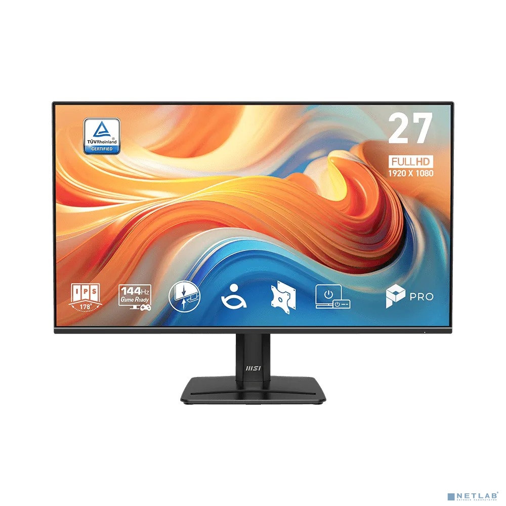 MSI PRO 27" MP271 E14A {IPS 1920x1080 144Hz 4ms 178x178 300cd D-Sub HDMI DisplayPort AudioOut IntPWR VESA Black}