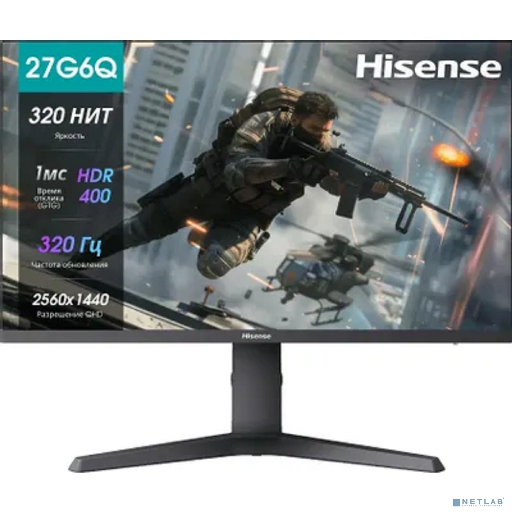 LCD Hisense 27" 27G6Q PRO черный {IPS 2560x1440 320Hz 1ms 320cd 1000:1 HDMI DisplayPort 2xHDMI 1xDP HAS Pivot VESA}