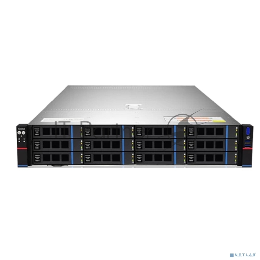 Серверная платформа Gooxi SR201-D12RE 2u 12 bay platform with expander backplane, based on AMD 7003 ; 2x 2.5" rear SAS/SATA; 2x 2.5" rear NVMe ; RAID 9460-8i 4G +BBU, 2xPCIe 4.0x16; 4xPCIe 4.0x8 ; RAIL kits; 2x1300W psu EU power cables