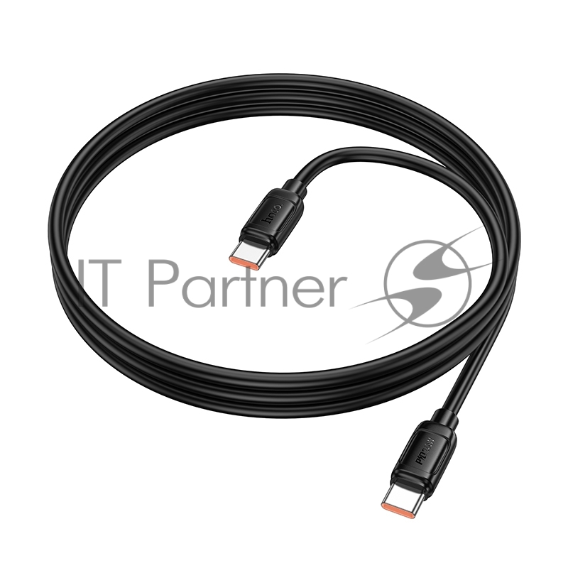 Кабель USB2.0 Hoco Type-C/Type-C, 5A, 240Вт, X115, 1м, черный, коробка