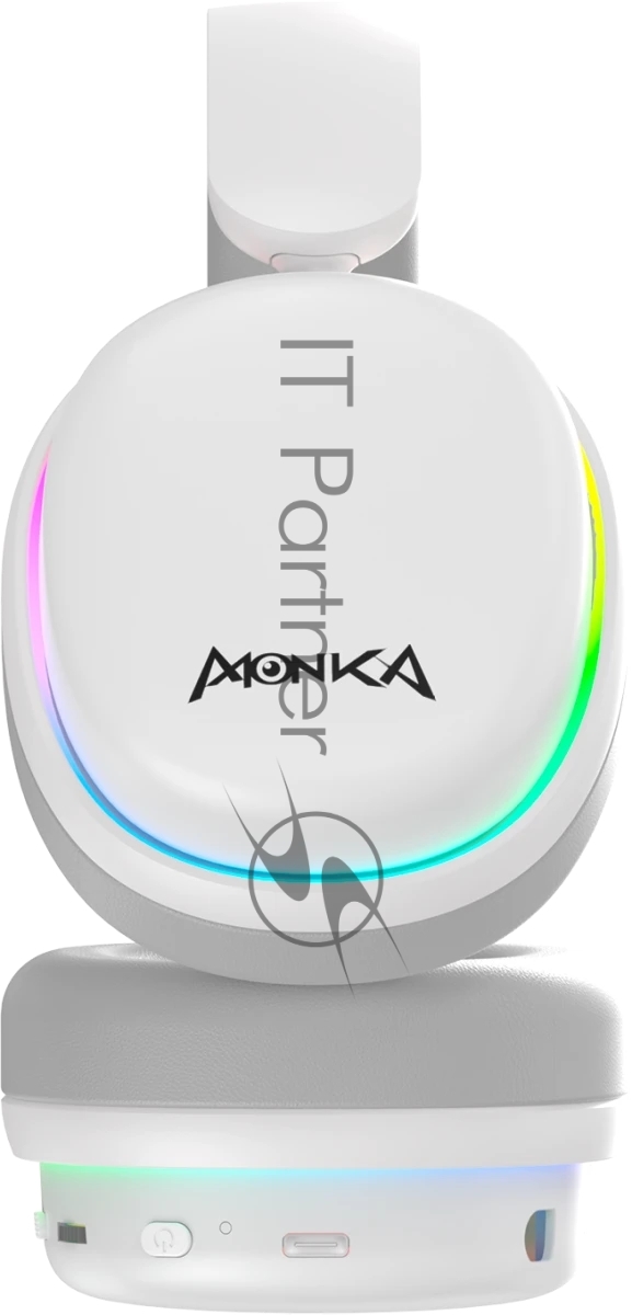 Гарнитура Marvo HG9070W Monka Echo RS белый, беспроводная + проводная, радиоканал, до 10 ч, подсветка, совместимость с PS5, Xbox