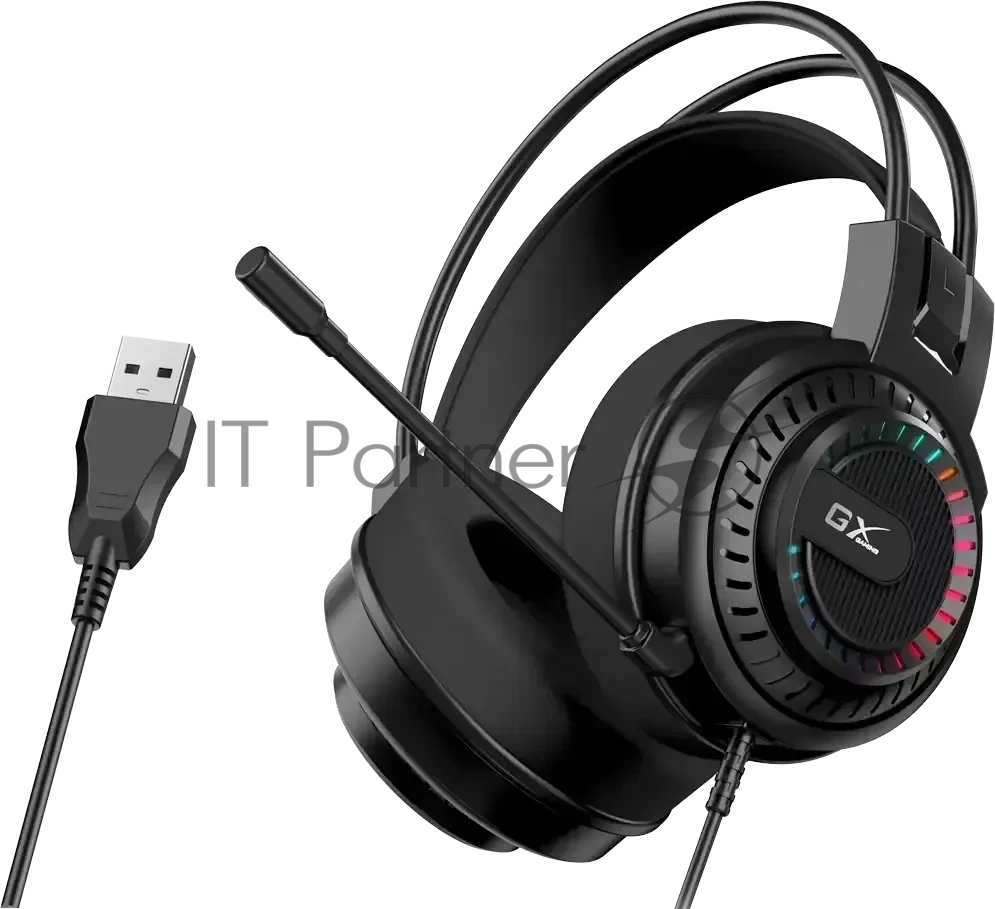 Гарнитура Genius HS-GX570U чёрный, проводная, USB, подсветка