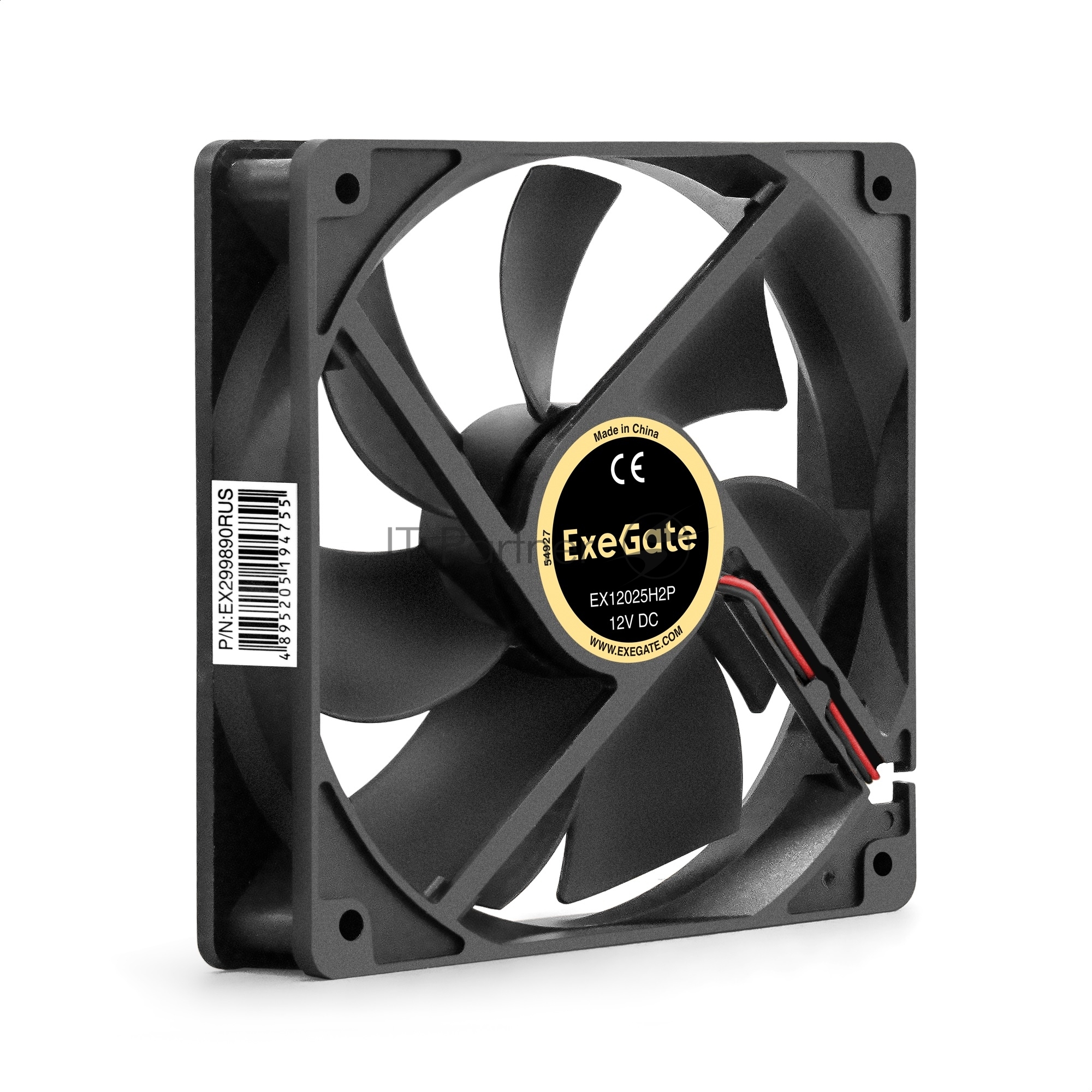 Вентилятор 12В DC ExeGate EX12025H2P (120x120x25 мм, Hydraulic bearing (гидродинамический), 2pin, 1500RPM, 25dBA)