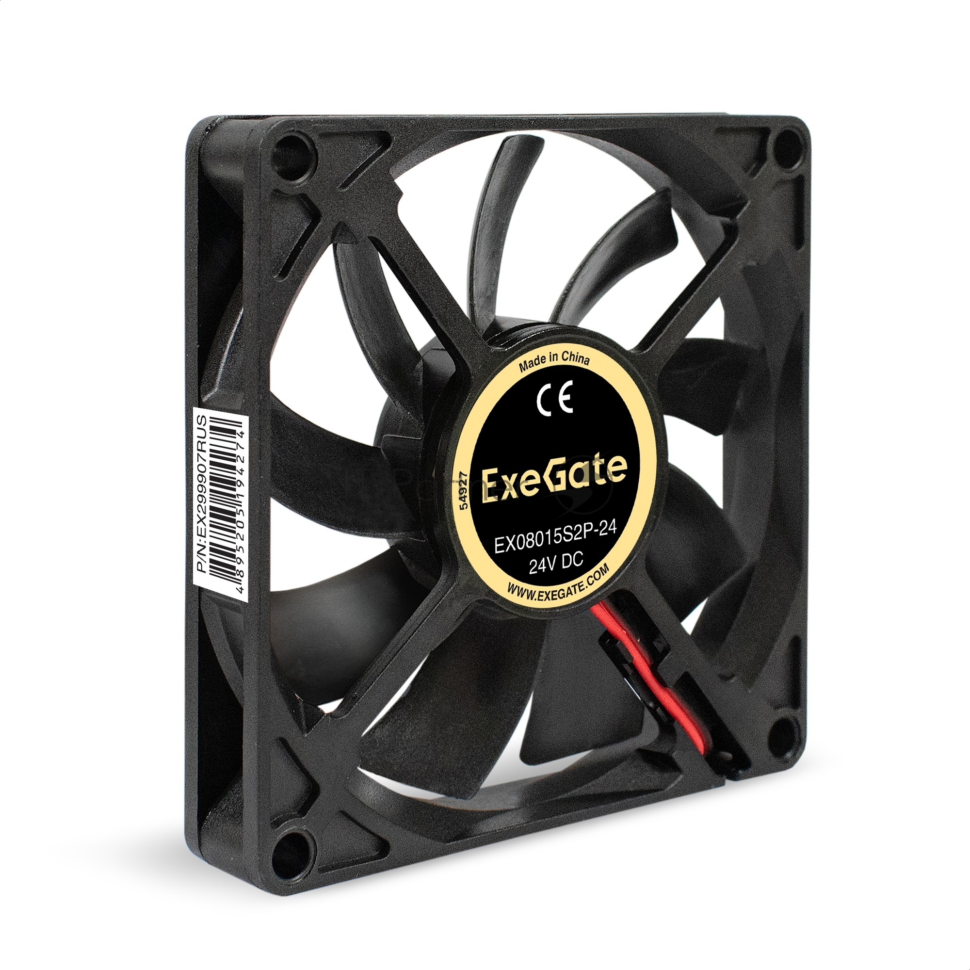 Вентилятор 24В DC ExeGate EX08015S2P-24 (80x80x15 мм, Sleeve bearing (подшипник скольжения), 2pin, 2500RPM, 30dBA)
