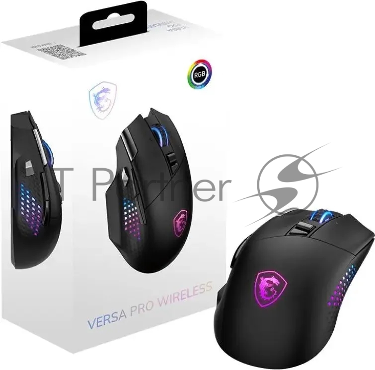Мышь MSI VERSA PRO W черный оптическая 26000dpi беспров. BT/Radio USB (S12-4301340-CLA)