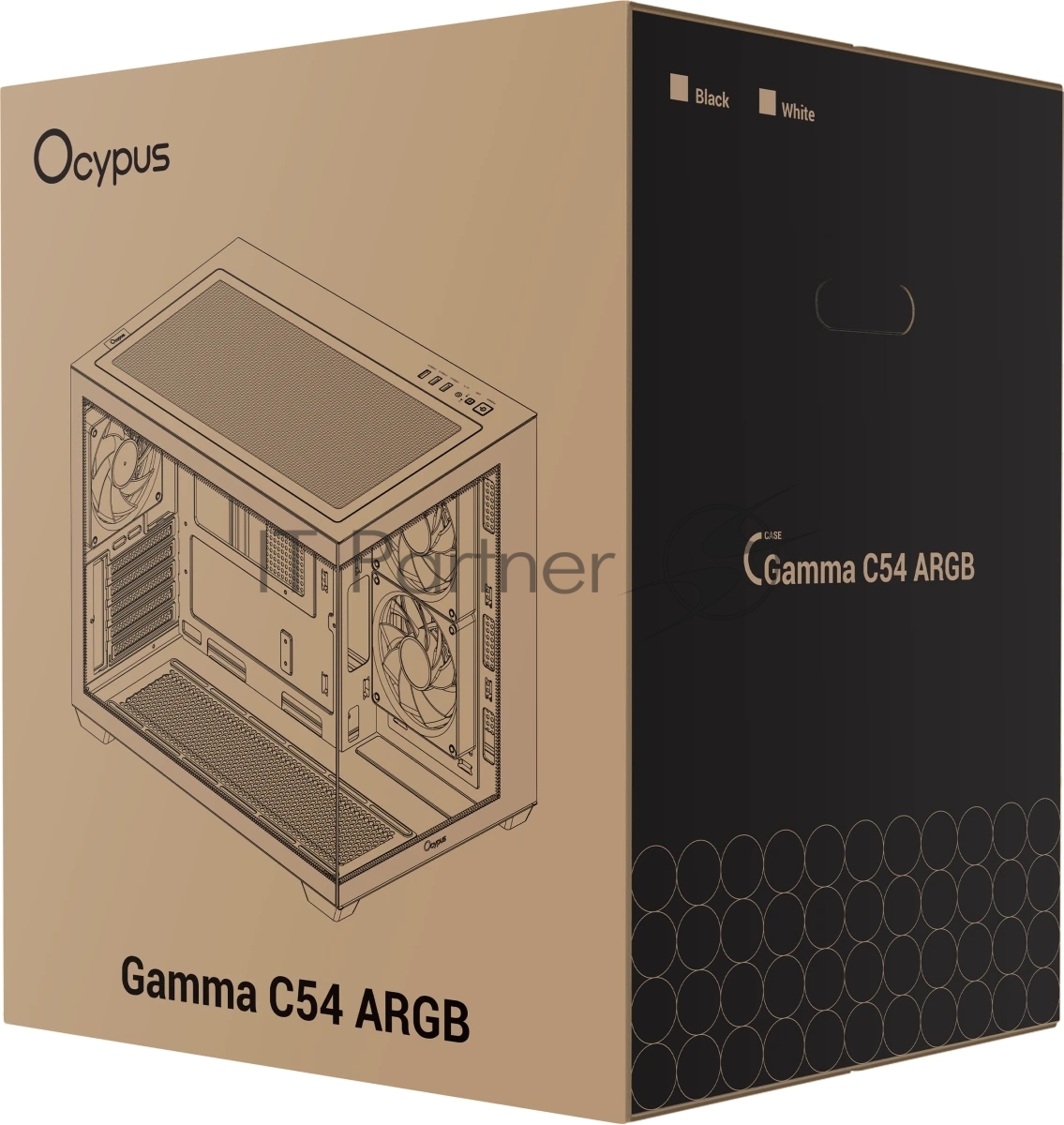 Корпус Ocypus Gamma C54 WH ARGB, Mini-Tower, белый, 3 x 120 мм