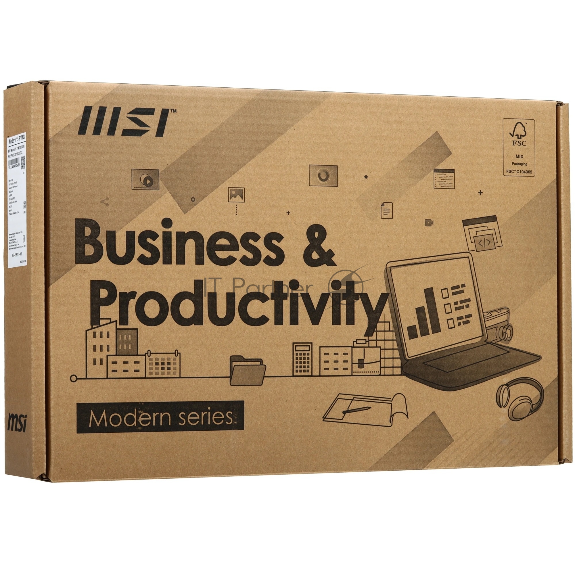 Ноутбук MSI Modern 15 F1MG/15.6"/IPS/Intel Core 5 120U/16GB/512GB SSD/Intel Graphics/Windows 11 Pro/серый/1.7kg