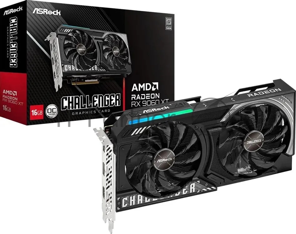 Видеокарта ASRock Radeon RX 9060 XT Challenger 16GB OC RX 9060XT, HDMI, DP*2, 16G, D6