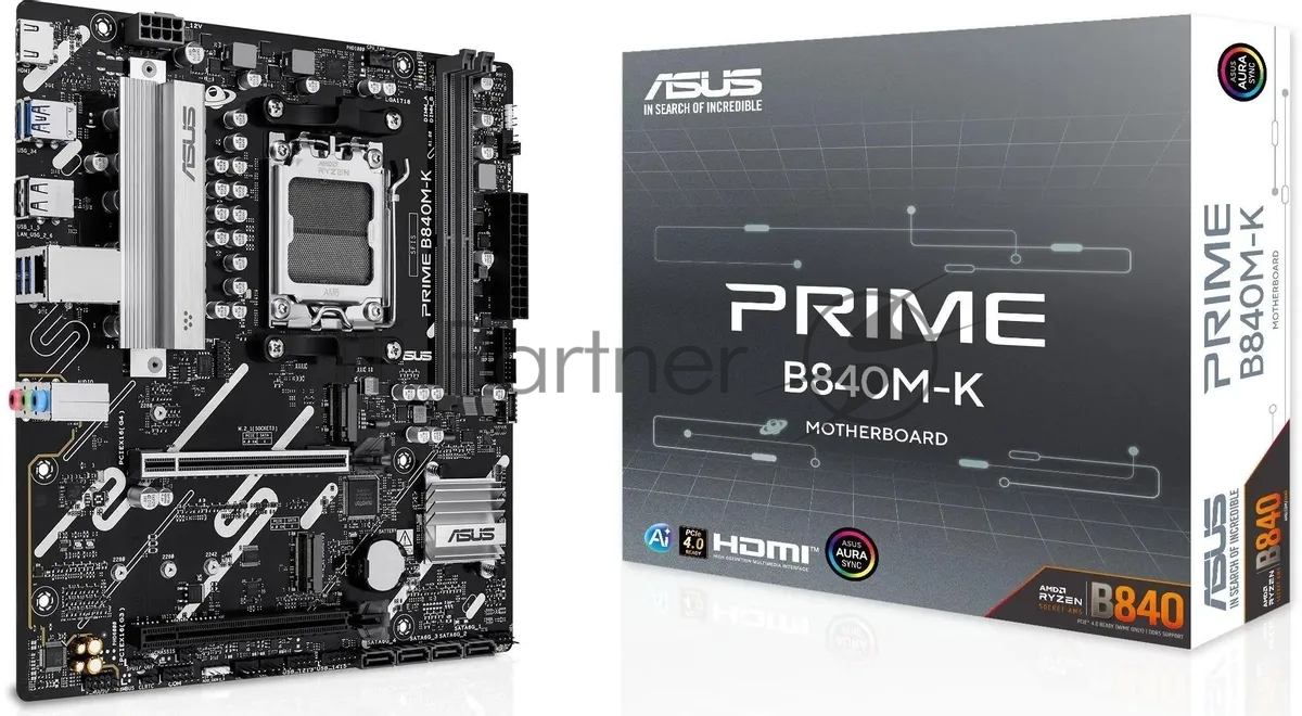 Материнская плата Asus PRIME B840M-K Socket AM5 AMD B840 2xDDR5 mATX AC`97 8ch(7.1) 2.5Gg RAID+HDMI