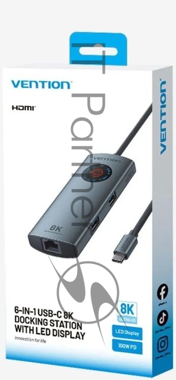 USB-концентратор Vention TQZHB, USB Type-C, USB/HDMI/RJ-45/USB Type-C, USB Type-C