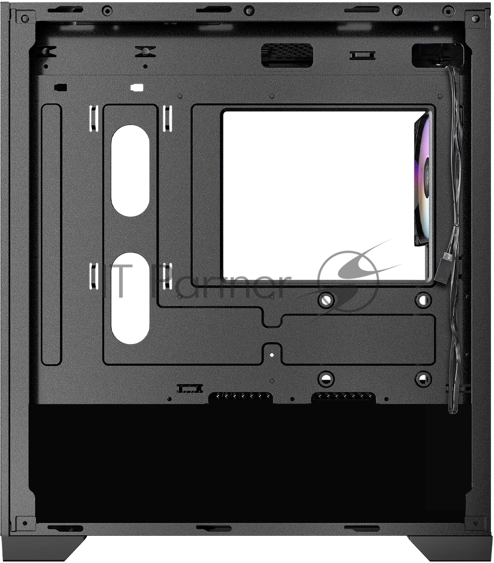 Корпус AZZA Aerohex-M Black, Mini-Tower, чёрный, 3 x 120 мм