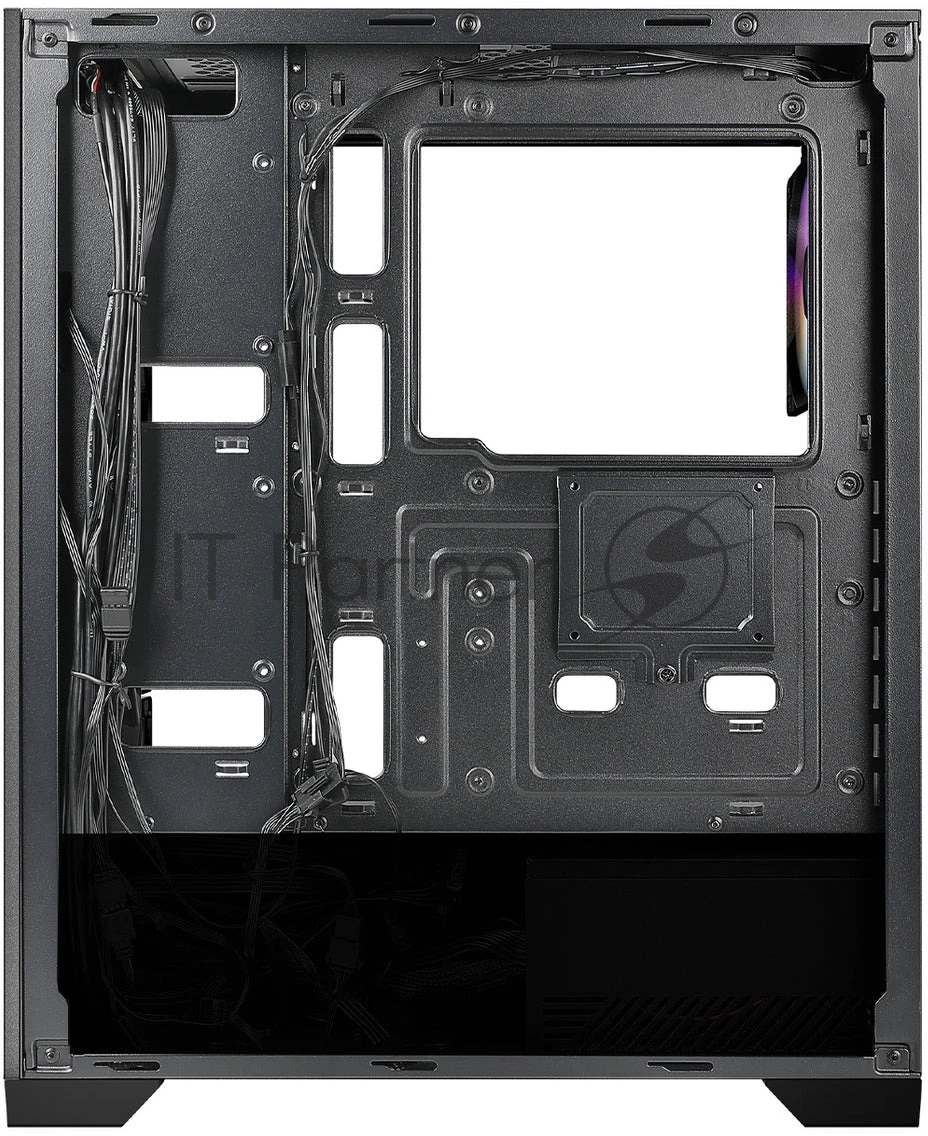 Корпус AZZA Aerohex Black, Midi-Tower, чёрный, 4 x 120 мм