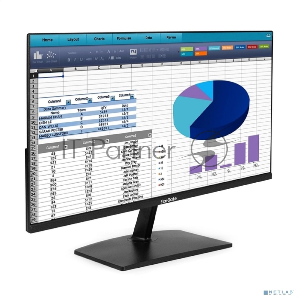 Монитор с аудио выходом 23.8" 100 Гц ExeGate SmartView EZ2400A (IPS LED Grade A+, FHD, 1920x1080@100Hz, 16:9, 250cd/m2, 1500:1, 178°/178°, 5ms, D-Sub, HDMI, DisplayPort, audio-out, FreeSync, Flicker-free, Low Blue Light, HDMI cable 1.5m, VESA, регулировка наклона (tilt), black)