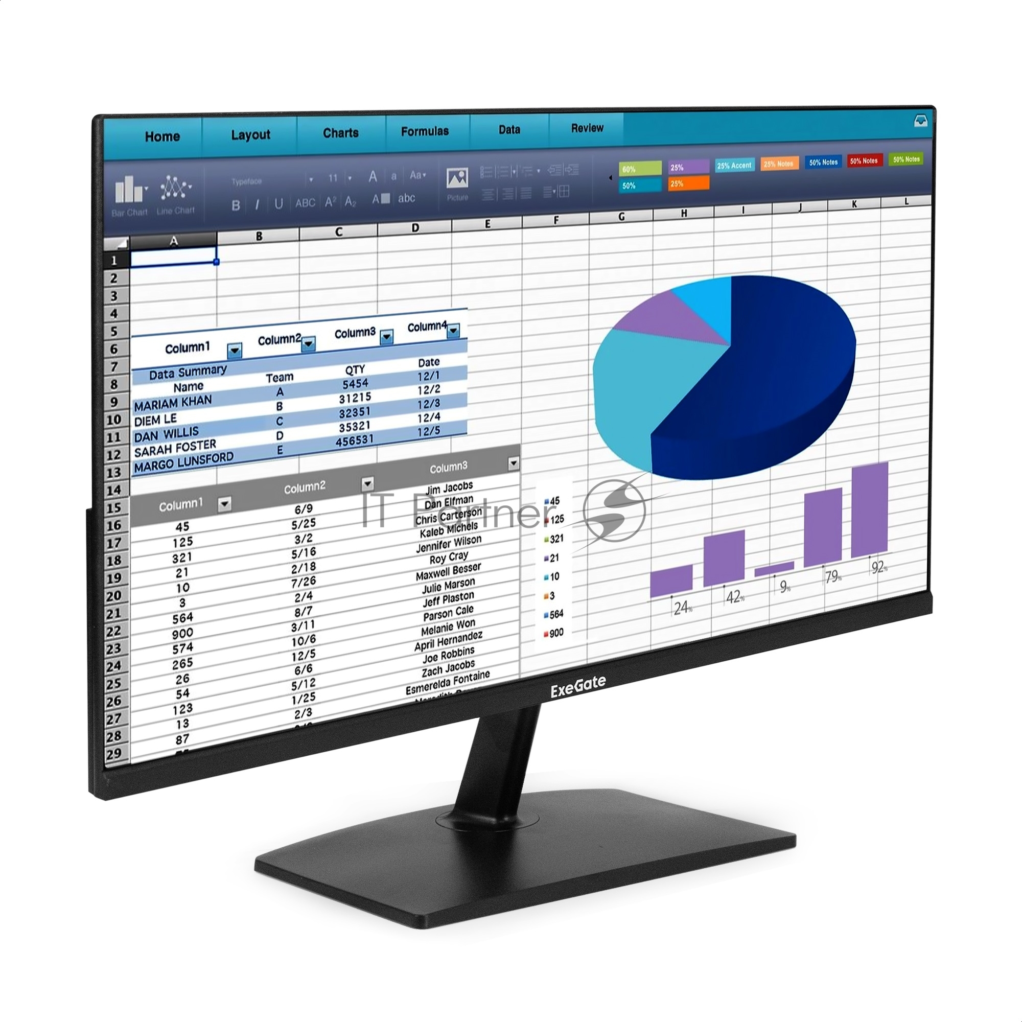 Монитор 23.8" 100 Гц ExeGate ProSmart EH2400 (IPS LED Grade A+, FHD, 1920x1080@100Hz, 16:9, 250cd/m2, 1500:1, 178°/178°, 3-5ms, D-Sub, HDMI, FreeSync, Flicker-free, Low Blue Light, HDMI cable 1.5m, VESA, регулировка наклона (tilt), black)