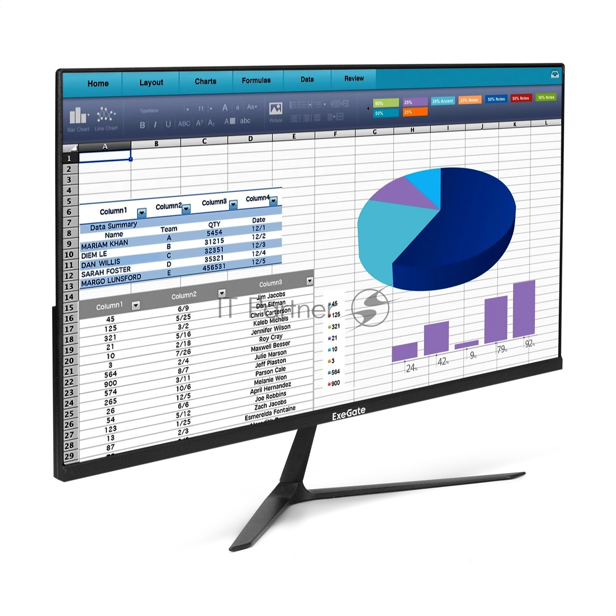 Монитор 27" LCD ExeGate EV2707CA ProSmart VA 1920x1080 100Hz 5ms 16:9 250cd 4000:1 178/178 D-Sub HDMI VESA EX300407RUS