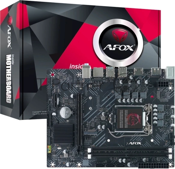 Материнская плата AFOX IH510D4-MA-V4, LGA 1200, Intel H510, 2xDDR4, 3xSATA, 1xM.2, 1xPCIe 3.0 x16, 1xPCIe 3.0 x1, 1xHDMI, 1xDP, 1x1Gb LAN, 2xUSB-A 5Gbps, 2xUSB-A 2.0, 3x3.5 мм, 5.1, mATX