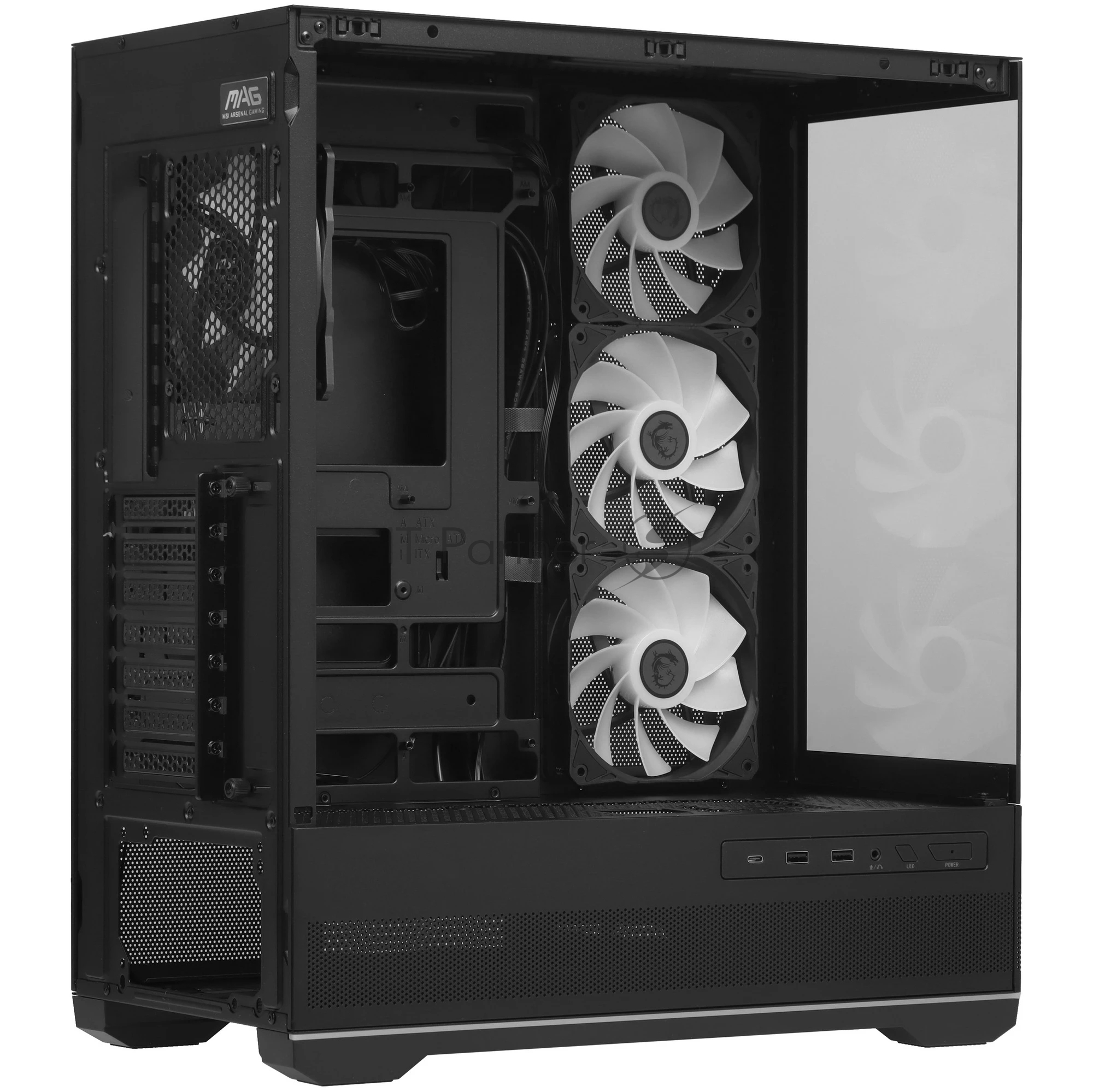 Корпус MSI MAG PANO 110R PZ, Mid-Tower, чёрный, 4 x 120 мм
