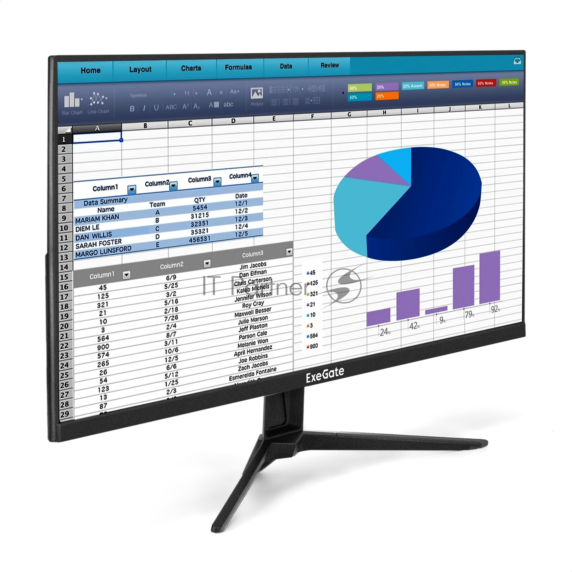 Монитор с аудио 27" 100 Гц ExeGate ProSmart EH2700A (IPS LED Grade A+, FHD, 1920x1080@100Hz, 16:9, 280cd/m2, 1000:1, 178°/178°, 5ms, Speakers, D-Sub, HDMI, audio-out, Flicker-free, FreeSync, Low Blue Light, HDMI cable 1.5m, VESA, регулировка наклона (tilt), black)