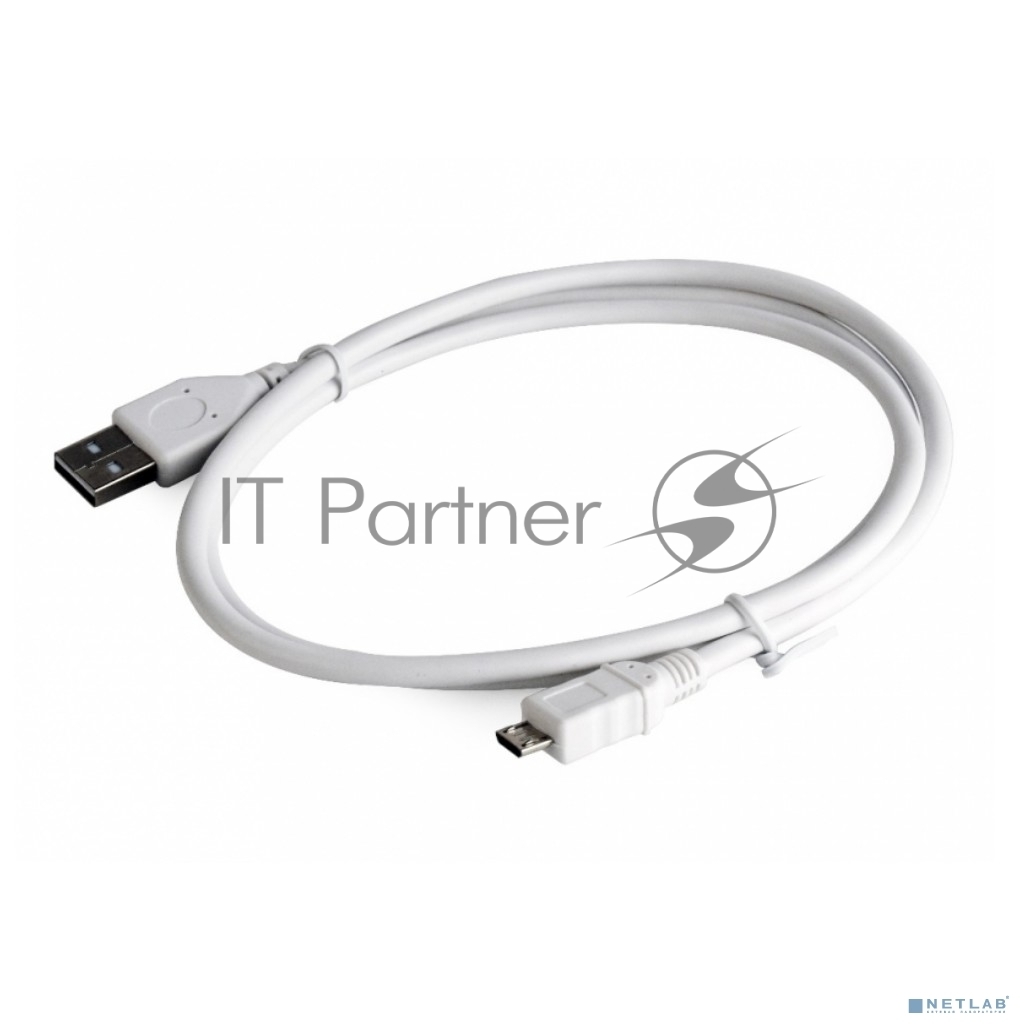 Кабель Gembird/Cablexpert AM/microBM 5P, 0.5м, экран, белый, пакет