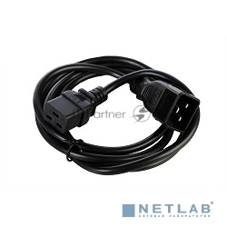 Шнур питания ЦМО с заземлением IEC 60320 C19/IEC 60320 C20, 16А/250В (3x1,5), длина 3 м. (R-16-Cord-C19-C20-3)