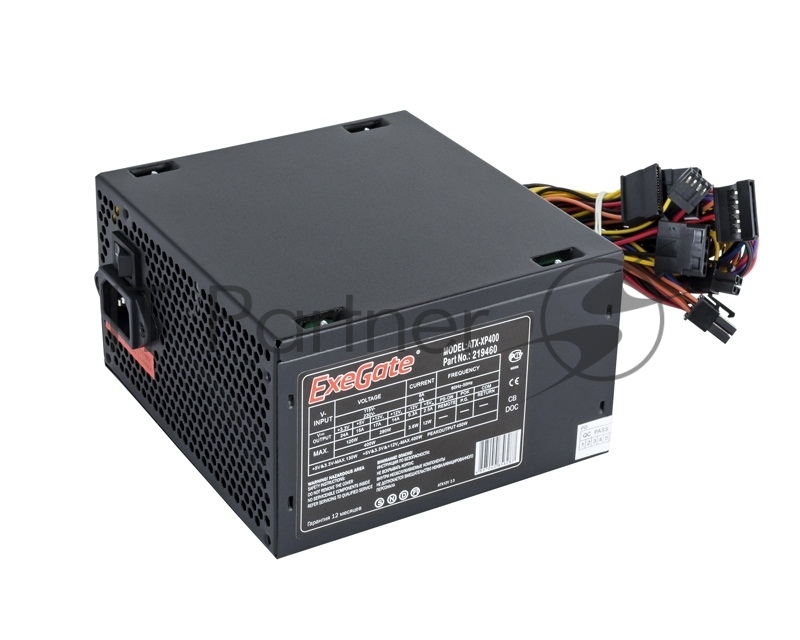 Блок питания ExeGate XP400 EX219459RUS, 400Вт, 120мм, черный