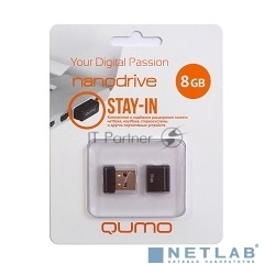 Флешка USB 2.0 QUMO 8Gb, NANO QM8GUD-NANO-B черный