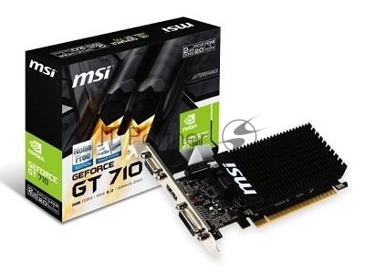 Видеокарта MSI PCI-E GT 710 2GD3H LP nVidia GeForce GT 710 2048Mb 64bit DDR3 954/1600 DVIx1/HDMIx1/CRTx1/HDCP Ret low profile