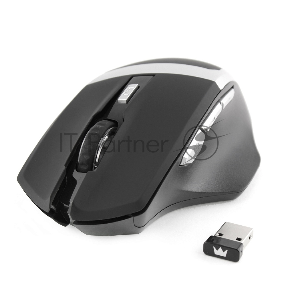 Мышь беспроводная Crown Gaming CMXG-801 черный, 1600 dpi, радиоканал, USB, кнопки - 7