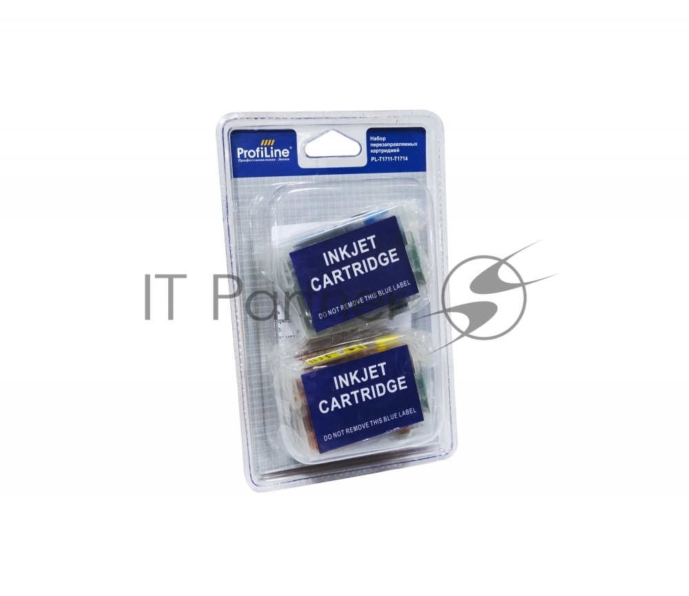 Перезаправляемые картриджи ProfiLine T1711-T1714 для принтеров Epson Expression Home XP-33/103/203/207/303/306/323/403/406 водные заправленные Bk-14мл/CMY-9мл с чипом