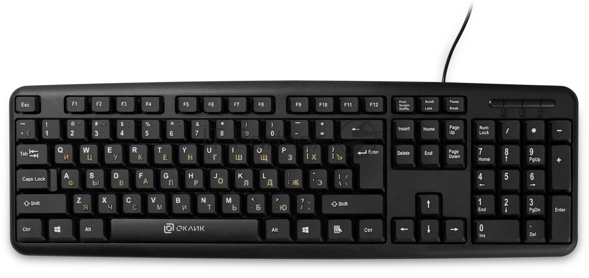 Клавиатура проводная Oklick 130M, USB, черный