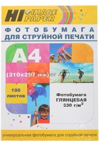 Фотобумага глянцевая односторонняя (Hi-image paper) A4, 130 г/м, 100 л.